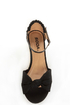 Soda Zaria Black Linen Espadrille Sliver Wedges