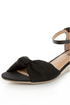 Soda Zaria Black Linen Espadrille Sliver Wedges