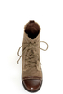 Sbicca Allman Brown Two-Tone Lace-Up Ankle Boots