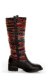 Sbicca El Dorado Black Multi Striped Riding Boots