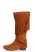 Sbicca Shyann Tan Suede Fringe Knee High Boots