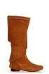 Sbicca Shyann Tan Suede Fringe Knee High Boots