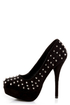 Speed Limit 98 Shark Black Spiked Platform Pumps