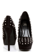 Speed Limit 98 Shark Black Spiked Platform Pumps