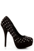 Speed Limit 98 Shark Black Spiked Platform Pumps