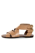 Steve Madden Achilees Natural Leather Flat Gladiator Sandals