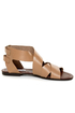 Steve Madden Achilees Natural Leather Flat Gladiator Sandals