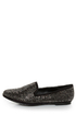 Steve Madden Conncord Black Bejeweled Smoking Slipper Flats