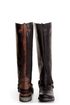 Steve Madden Judgemnt Black Leather Fleur-De-Lis Riding Boots