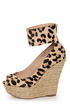 Steve Madden Kardd Leopard Pony Fur Espadrille Wedges