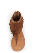Steve Madden Klingee Cognac Suede Fringe Cuffed Thong Sandals