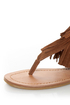 Steve Madden Klingee Cognac Suede Fringe Cuffed Thong Sandals