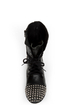 Steve Madden Tarnney Grey Leather Studded Lace-Up Combat Boots