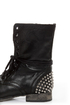 Steve Madden Tarnney Grey Leather Studded Lace-Up Combat Boots