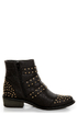 Shoe Republic LA Arly Black Ostrich Studded Ankle Boots