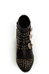 Shoe Republic LA Arly Black Ostrich Studded Ankle Boots