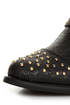 Shoe Republic LA Arly Black Ostrich Studded Ankle Boots