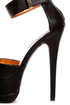 Shoe Republic LA Catarina Black Ankle Strap Platform Heels
