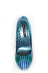 Shoe Republic LA Cheker Blue Glitter Print Platform Pumps