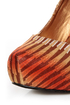 Shoe Republic LA Cheker Tan Glitter Print Platform Pumps
