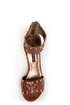 Shoe Republic LA Colly Brown Woven and Studded Platform Wedges