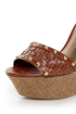 Shoe Republic LA Colly Brown Woven and Studded Platform Wedges