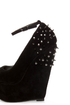 Shoe Republic LA Deare Black Spiked and Studded Platform Wedges