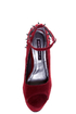 Shoe Republic LA Deare Wine Red Spiked & Studded Platform Wedges