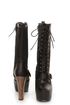 Shoe Republic LA Fiorina Black Belted Lace-Up Platform Boots