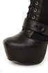Shoe Republic LA Fiorina Black Belted Lace-Up Platform Boots