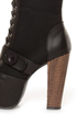Shoe Republic LA Fiorina Black Belted Lace-Up Platform Boots