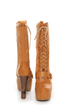 Shoe Republic LA Fiorina Mocha Belted Lace-Up Platform Boots