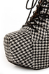 Shoe Republic LA Gardena Black Houndstooth Lace-Up Ankle Boots