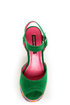 Shoe Republic LA Gothic Jade Green Braided Color Block Heels