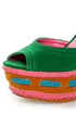 Shoe Republic LA Gothic Jade Green Braided Color Block Heels
