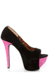Shoe Republic LA Hoots Black and Pink Mega Platform Heels