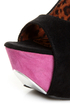 Shoe Republic LA Hoots Black and Pink Mega Platform Heels
