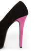 Shoe Republic LA Hoots Black and Pink Mega Platform Heels