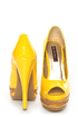 Shoe Republic LA Leisure Yellow Patent Chained Platform Pumps