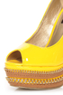 Shoe Republic LA Leisure Yellow Patent Chained Platform Pumps