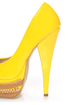 Shoe Republic LA Leisure Yellow Patent Chained Platform Pumps