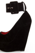 Shoe Republic LA Lynn Black Ankle Strap Mega Platform Wedges