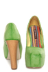 Shoe Republic LA Maple Apple Green Burnished Platform Heels