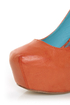 Shoe Republic LA Maple Orange Burnished Platform Heels