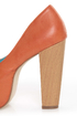 Shoe Republic LA Maple Orange Burnished Platform Heels