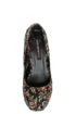 Shoe Republic LA Media Black Floral Tapestry Platform Heels