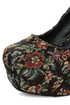 Shoe Republic LA Media Black Floral Tapestry Platform Heels