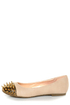 Shoe Republic LA Scion Nude Spiked Cap-Toe Flats