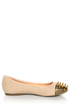 Shoe Republic LA Scion Nude Spiked Cap-Toe Flats