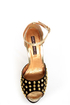 Shoe Republic LA Shiva Black and Gold Studded Platform Heels